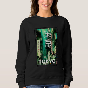 Japanischer Streetwear Retro-Vibes-Ästhetik Tokio Sweatshirt