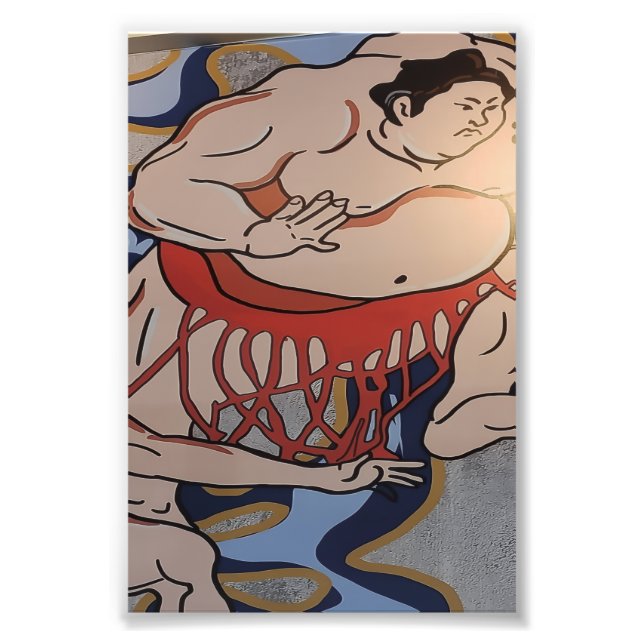 Japanischer Sumo-Ringer-Kunst Fotodruck (Vorne)