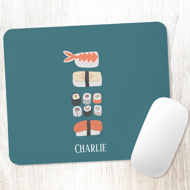 Japanischer Sushi-Individuelle Name Mousepad (Japanese Sushi personalized custom name art mousemat)