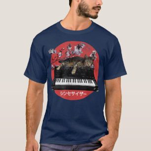 Japanischer Synthesizer Cat Cherry Blossom T-Shirt