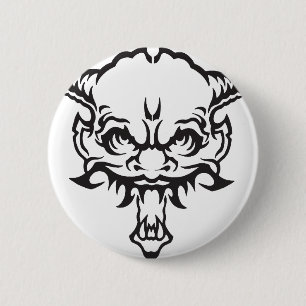 Japanischer Tattoo Oni Demon Button