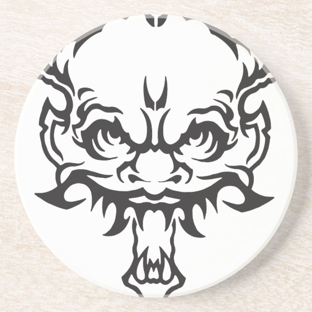 Japanischer Tattoo Oni Demon Sandstein Untersetzer (Vorne)