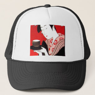 Japanischer Tee Servierzeremonie Kunstprint Lady Truckerkappe