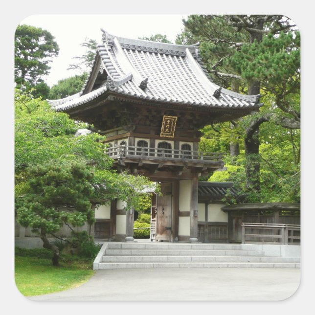 Japanischer Teegarten in San Francisco Quadratischer Aufkleber (Vorderseite)