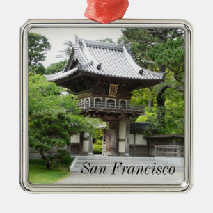 Japanischer Teegarten in San Francisco Silbernes Ornament