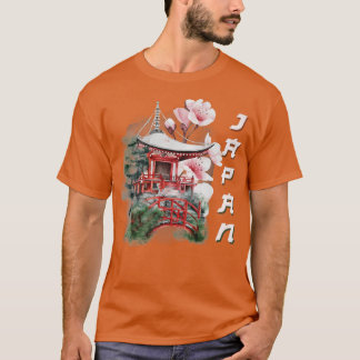 Japanischer Tempel Cherry Blossom Japan T-Shirt