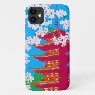 Japanischer Tempel mit Kirschblüte Case-Mate iPhone Hülle