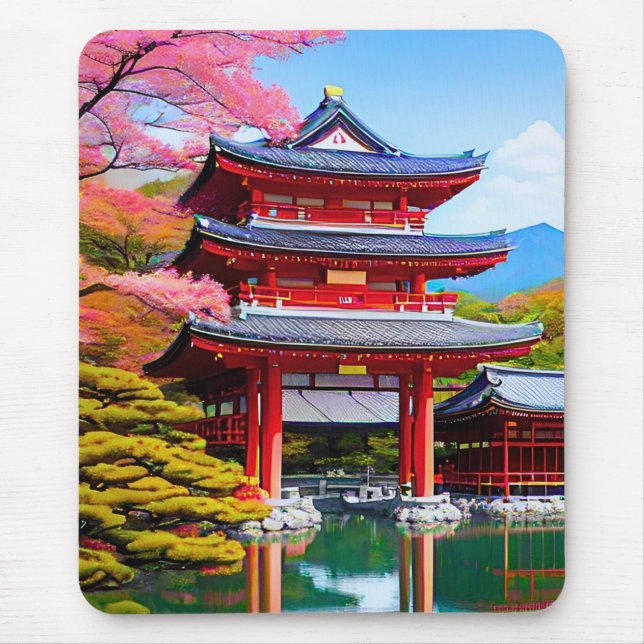 Japanischer Tempel Mousepad (Vorne)