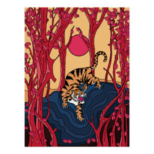 Japanischer Tiger Poster