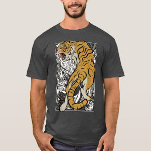 Japanischer Tiger Samurai Warrior Animal Fighting T-Shirt