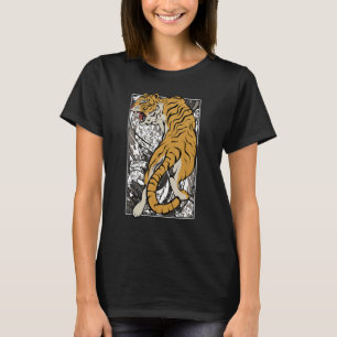 Japanischer Tiger Samurai Warrior Animal Fighting  T-Shirt
