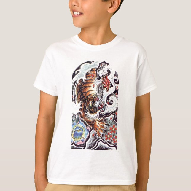 Japanischer Tiger Tattoo T-Shirt (Vorderseite)