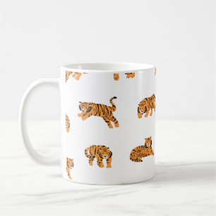 Japanischer Tiger: Vintag Doodle Nahtlos Kaffeetasse