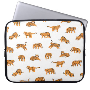 Japanischer Tigertierdoodle nahtlose Vintage Hand Laptopschutzhülle