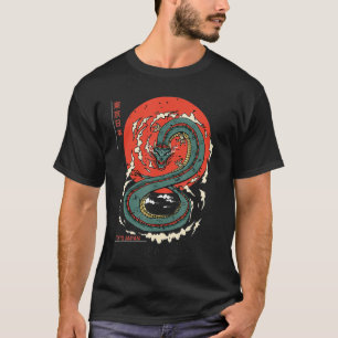 Japanischer Tokyo-Drache Asiatischer Vintage-Tatto T-Shirt