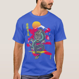 Japanischer Tokyo Dragon Asian Kanji Spirit Sakura T-Shirt