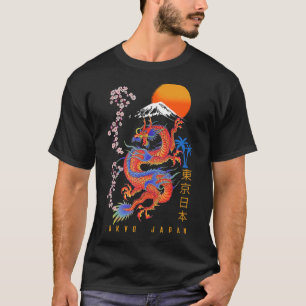 Japanischer Tokyo Dragon Asian Retro 80u2019s Styl T-Shirt