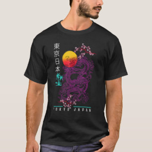 Japanischer Tokyo Dragon Asian Retro 80u2019s Styl T-Shirt