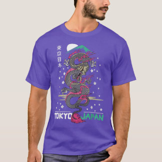 Japanischer Tokyo Dragon Asiatischer Vintager Retr T-Shirt