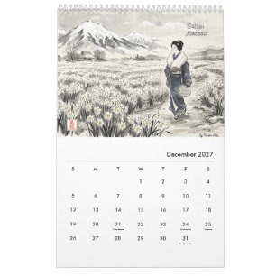 Japanischer traditioneller Blumen-Wandkalender 202 Kalender