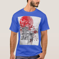 Japanischer Turm mit Kirschblüten und Samurai (2