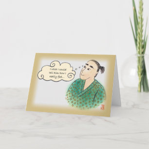 Japanischer Typ in Yukata Liebe 1 für Him Card Karte