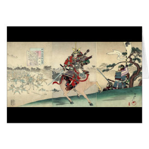 Japanischer Ukiyo-e-Pferd Ritterkrieger Samurai