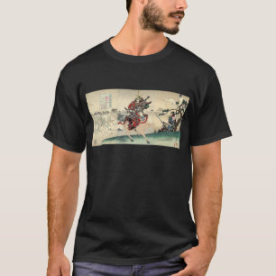 Japanischer Ukiyo-e-Pferd Ritterkrieger Samurai T-Shirt