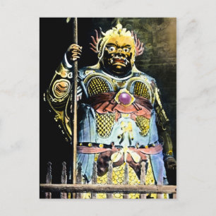 Japanischer Vintage-Bishamon Kriegsgott Postkarte