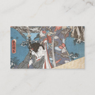Japanischer Vintage-Ukiyo-e-Geisha Visitenkarte