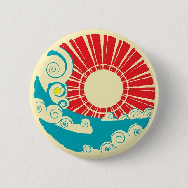 japanischer Vintager Stil Button (Vorderseite)