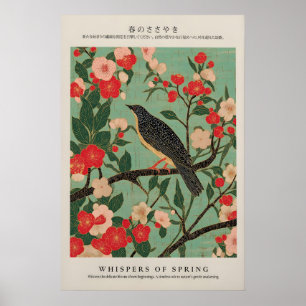 Japanischer Vogel Giclée-Druck Ukiyo-e asiatische Poster