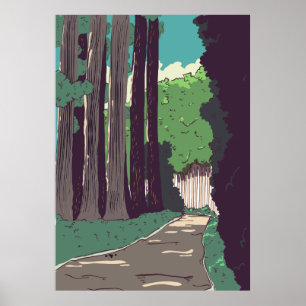 Japanischer Wald Poster