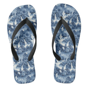 Japanischer Wassergarten in einem blauen weißen Po Flip Flops