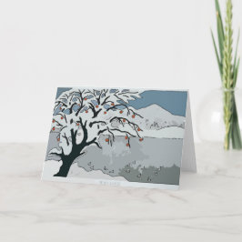 Japanischer Weihnachtsschnee u. -berg Feiertagskarte