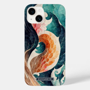 Japanischer Wellen-Drachen-Schuppen-Monogramm Case-Mate iPhone 14 Hülle