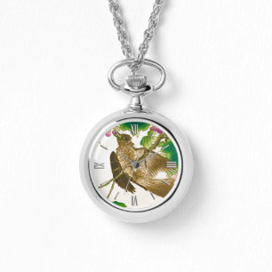 Japanischer Zeichn von Jay auf einem Weinstock Armbanduhr