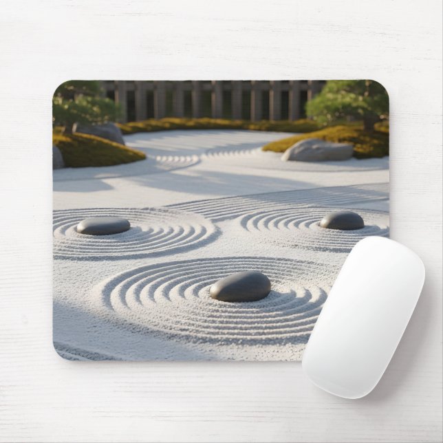 Japanischer Zen-Garten Sand Kunst Meditation Mousepad (Mit Mouse)
