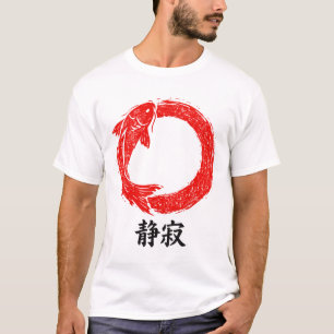 Japanischer Zen Koi-Fisch Enso-Kreis Minimalistisc T-Shirt