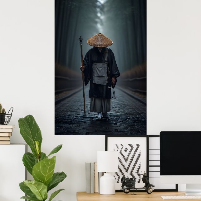 Japanischer Zen-Mönch Poster (Heimbüro)