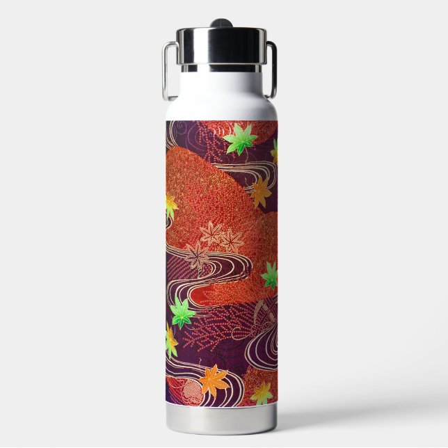 Japanisches Ahornblatt-Design Trinkflasche (Vorderseite)