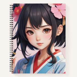 Japanisches Anime Girl Spiral Notebook Notizbuch