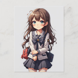 Japanisches Anime School Girl Postkarte