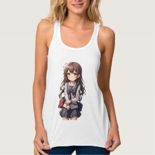 Japanisches Anime School Girl Tank Top
