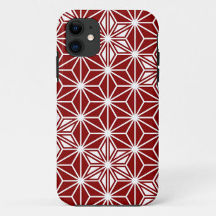Japanisches Asanoha-Muster - dunkelrot Case-Mate iPhone Hülle