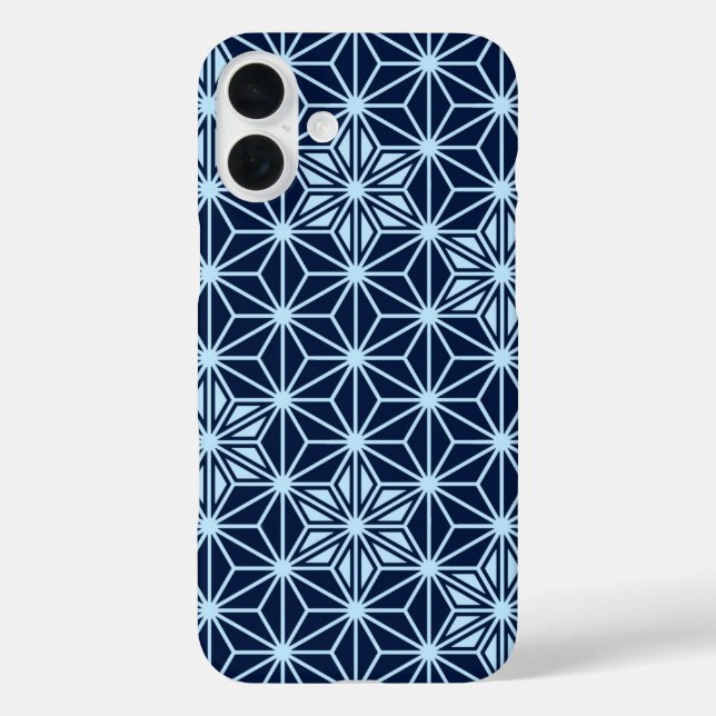 Japanisches Asanoha-Muster - Indigoblau Case-Mate iPhone Hülle (Rückseite)