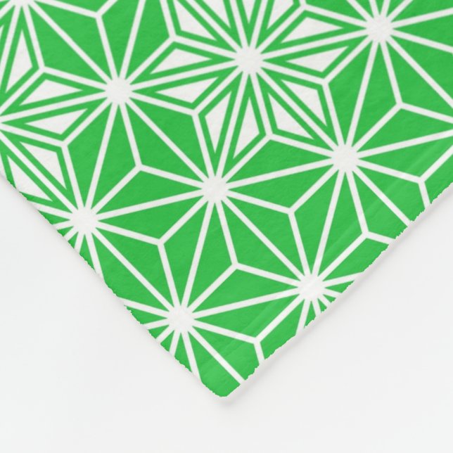 Japanisches Asanoha-Muster - Jadegrün Fleecedecke (Ecke)