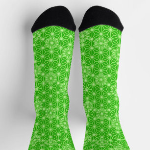 Japanisches Asanoha-Muster, Jadegrün Socken