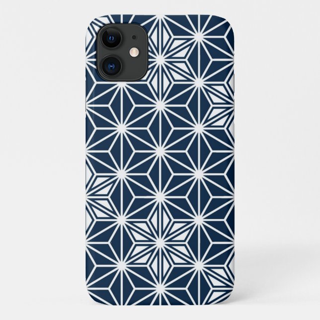 Japanisches Asanoha-Muster - marineblau Case-Mate iPhone Hülle (Rückseite)