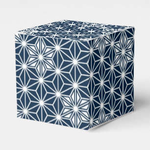 Japanisches Asanoha-Muster - Marineblau Geschenkschachtel